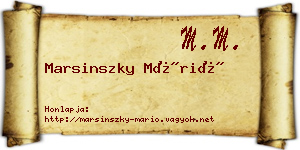 Marsinszky Márió névjegykártya